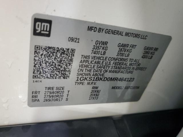 2021 GMC YUKON SLT 1GKS1BKD0MR464123