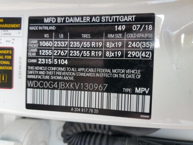 2019 MERCEDES-BENZ GLC 300 - WDC0G4JBXKV130967