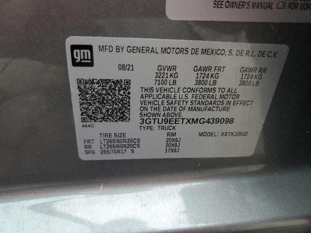 2021 GMC SIERRA K15 - 3GTU9EETXMG439098