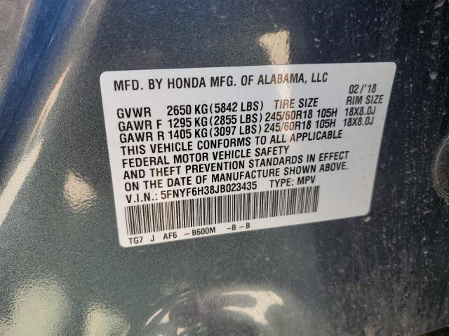 2018 HONDA PILOT EX 5FNYF6H38JB023435