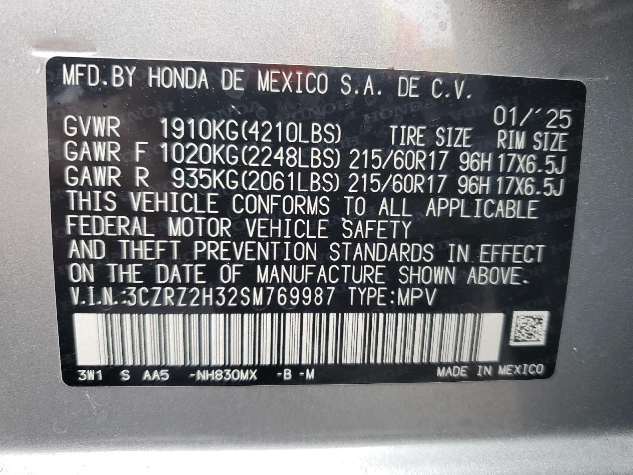 Honda Hr-v lx 2025