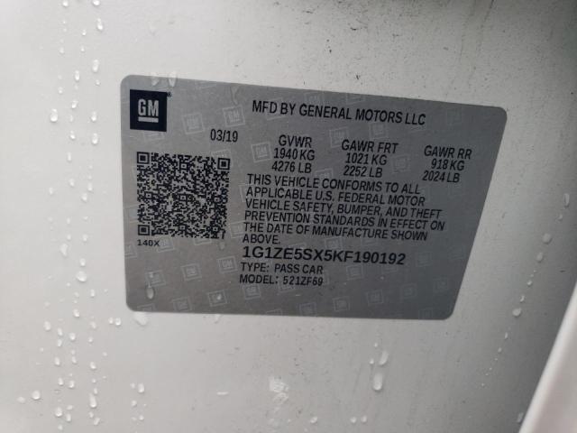 2019 CHEVROLET MALIBU PRE 1G1ZE5SX5KF190192