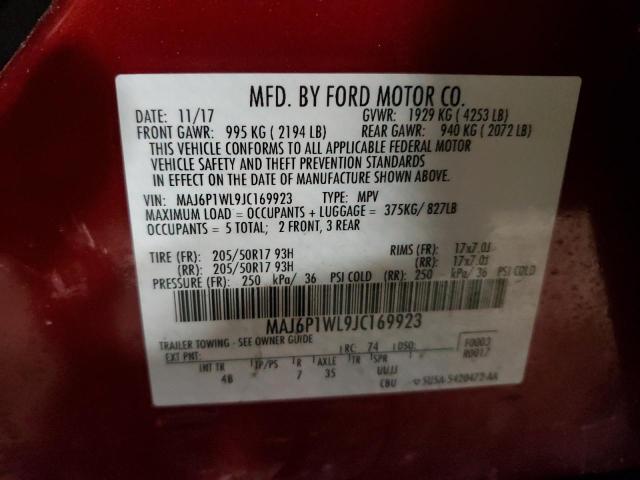 2018 FORD ECOSPORT T MAJ6P1WL9JC169923