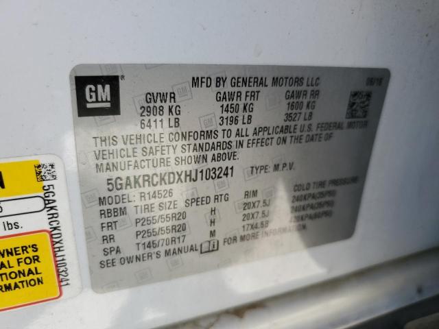 2017 BUICK ENCLAVE 5GAKRCKDXHJ103241