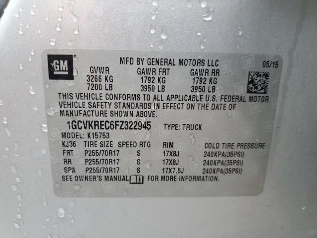 2015 CHEVROLET SILVERADO 1GCVKREC6FZ322945