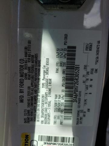 2016 FORD FUSION SE - 3FA6P0H72GR305281
