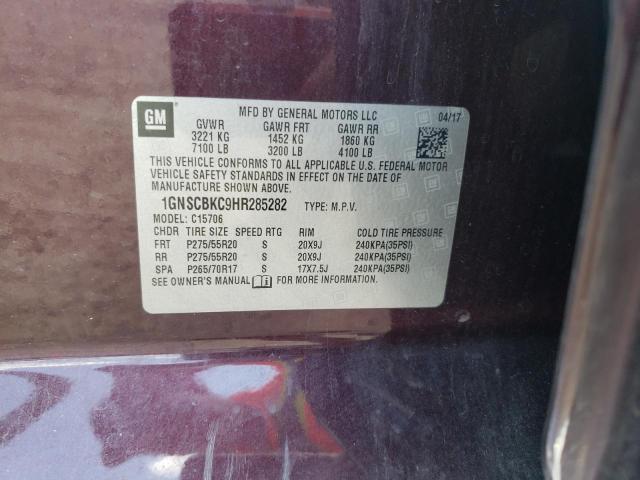 2017 CHEVROLET TAHOE C1500 LT 1GNSCBKC9HR285282