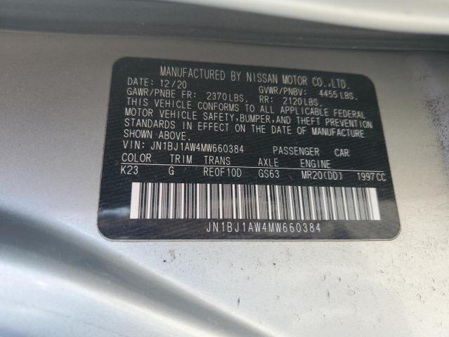 2021 NISSAN ROGUE SPOR JN1BJ1AW4MW660384