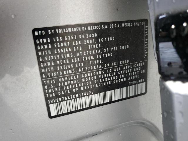 2019 VOLKSWAGEN TIGUAN SE - 3VV2B7AX7KM144525