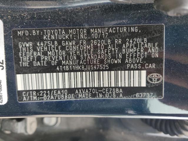2018 TOYOTA CAMRY L - 4T1B11HK8JU547525