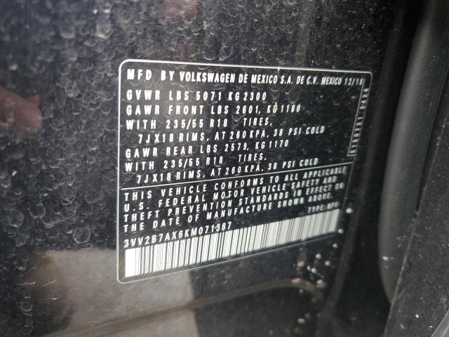 2019 VOLKSWAGEN TIGUAN SE - 3VV2B7AX6KM071387