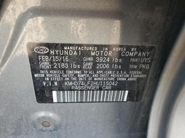 2017 HYUNDAI ELANTRA SE - KMHD74LF2HU115042