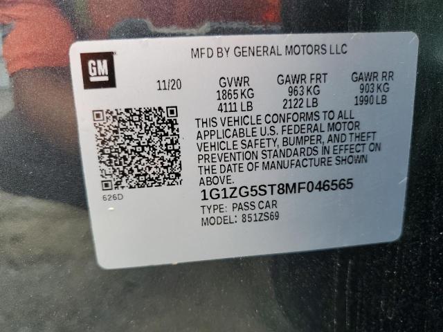 2021 CHEVROLET MALIBU RS - 1G1ZG5ST8MF046565