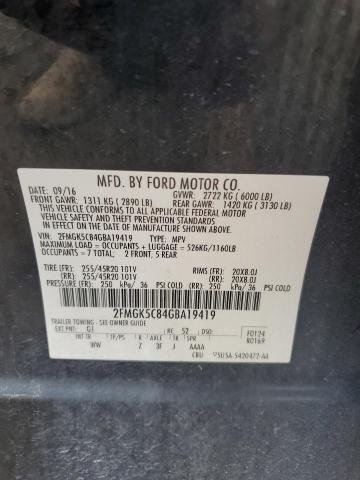 2016 FORD FLEX SEL - 2FMGK5C84GBA19419