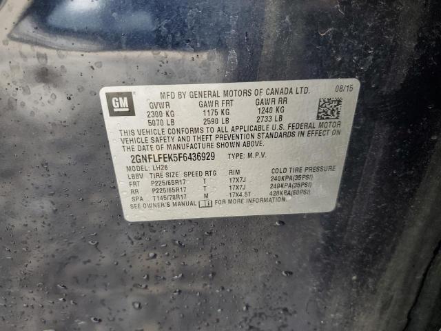 2015 CHEVROLET EQUINOX LT 2GNFLFEK5F6436929