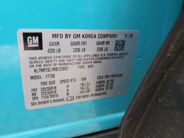 2021 CHEVROLET TRAILBLAZE KL79MTSL1MB123687