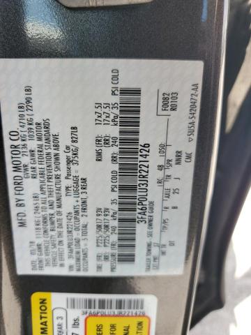 2018 FORD FUSION SE - 3FA6P0LU3JR221426