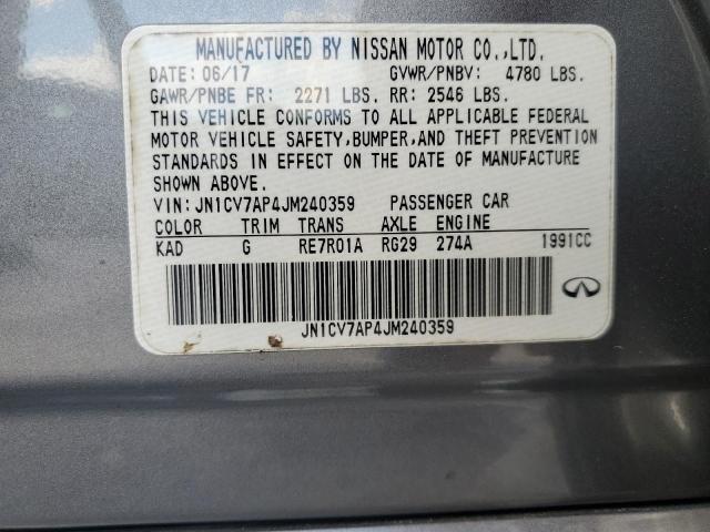 2018 INFINITI Q50 PURE - JN1CV7AP4JM240359
