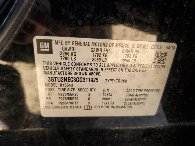 2016 GMC SIERRA K15 - 3GTU2NEC3GG311925