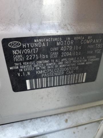2018 HYUNDAI IONIQ SEL KMHC75LC2JU065708