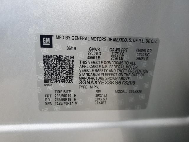 2019 CHEVROLET EQUINOX PR - 3GNAXYEX3KS673209