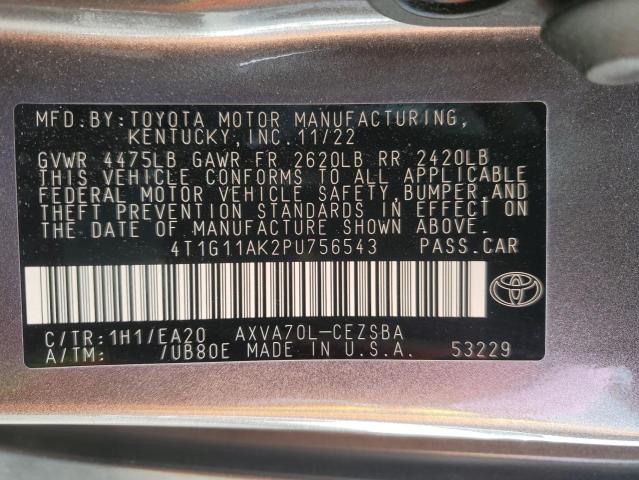 2023 TOYOTA CAMRY SE NIGHT SHADE 4T1G11AK2PU756543
