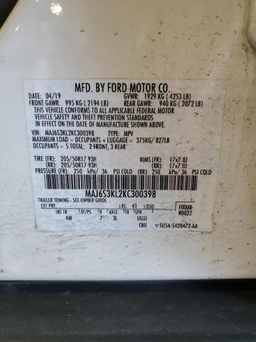 2019 FORD ECOSPORT T MAJ6S3KL2KC300398