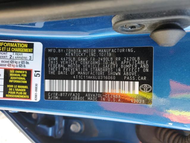 2020 TOYOTA CAMRY LE - 4T1C11AK6LU316060