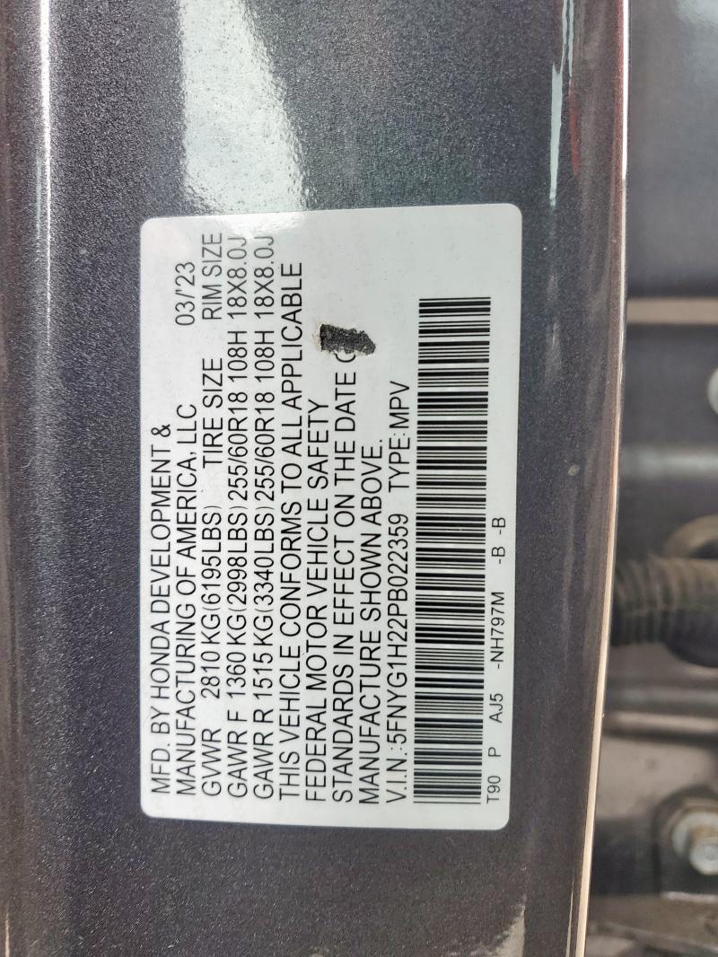 2023 HONDA PILOT LX 5FNYG1H22PB022359