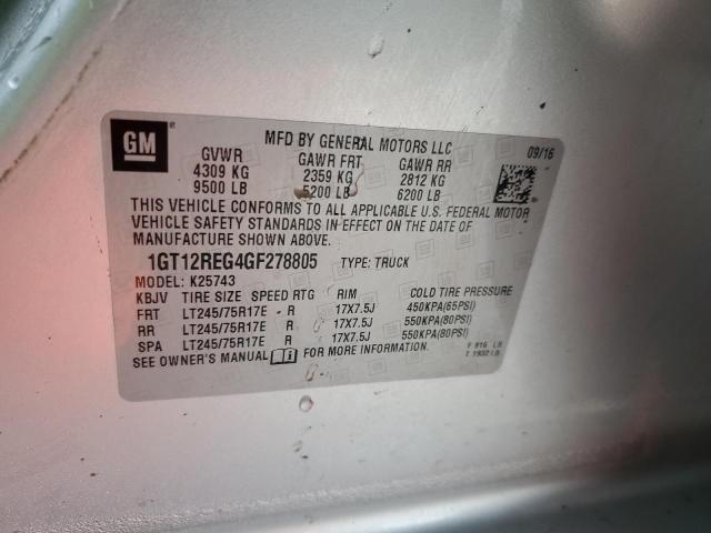2016 GMC SIERRA K25 1GT12REG4GF278805