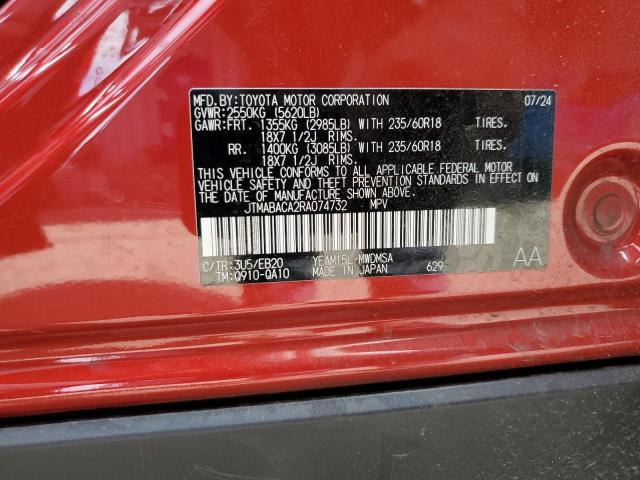 2024 TOYOTA BZ4X XLE JTMABACA2RA074732