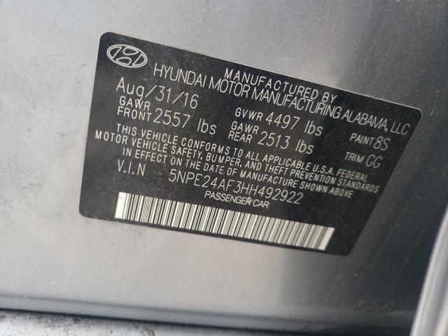 2017 HYUNDAI SONATA SE 5NPE24AF3HH492922