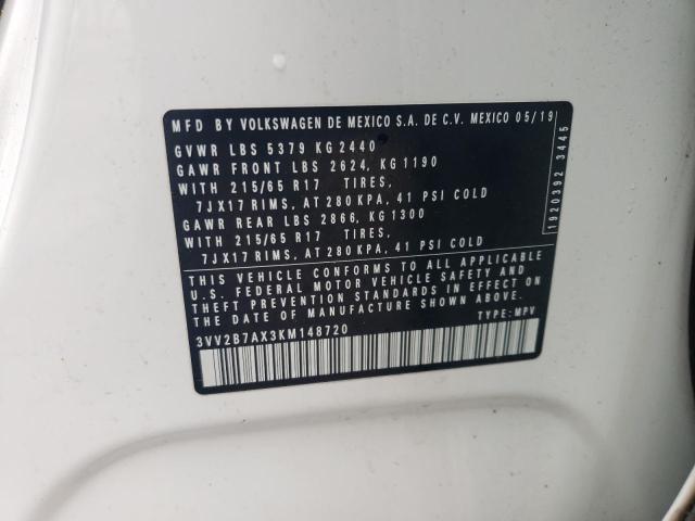 2019 VOLKSWAGEN TIGUAN SE - 3VV2B7AX3KM148720