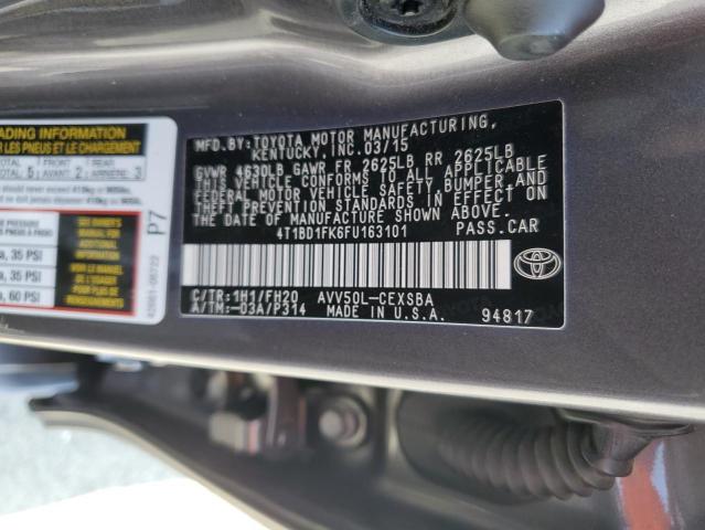 2015 TOYOTA CAMRY HYBRID 4T1BD1FK6FU163101