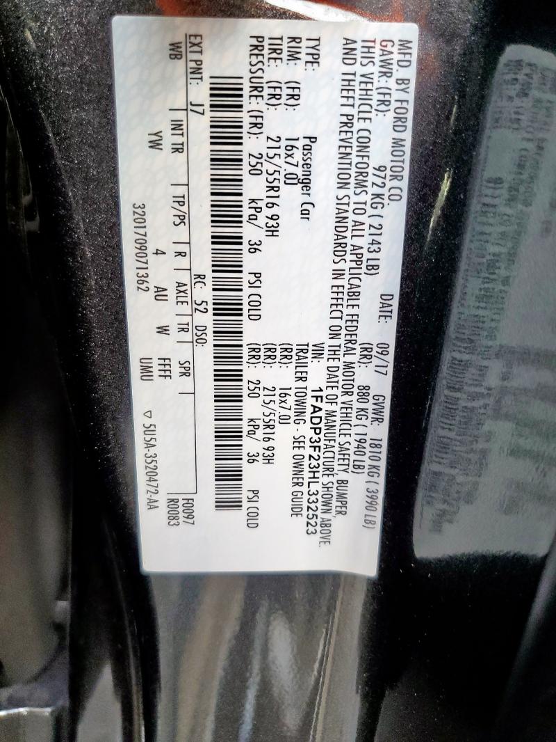 2017 FORD FOCUS SE 1FADP3F23HL332523