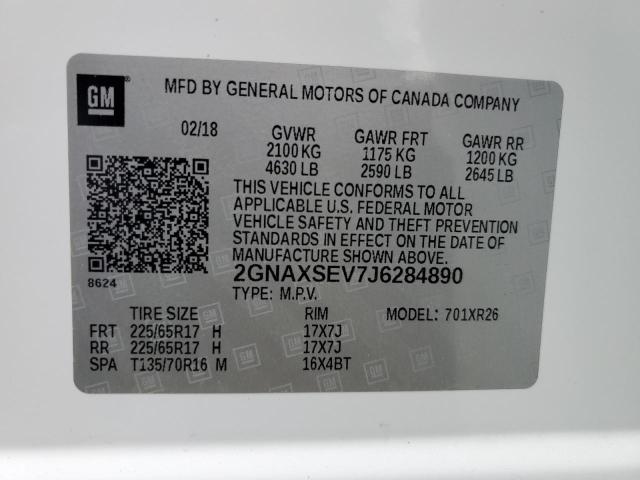 2018 CHEVROLET EQUINOX LT - 2GNAXSEV7J6284890