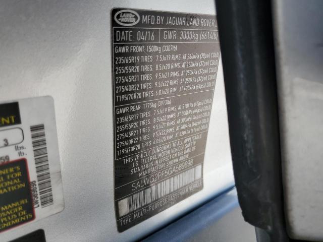 2016 LAND ROVER RANGE ROVE - SALWG2PF5GA589698