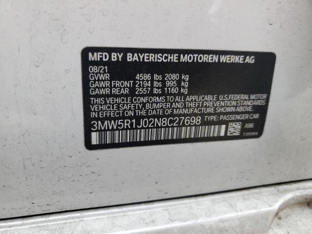 2022 BMW 330I - 3MW5R1J02N8C27698