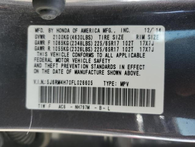 2015 HONDA CR-V EXL - 5J6RM4H70FL026605