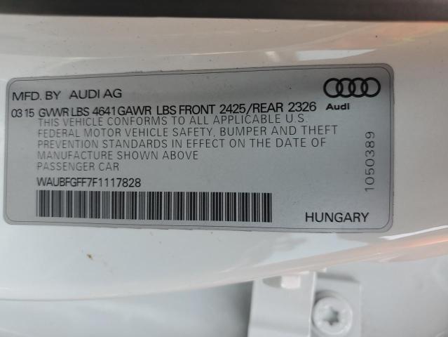 2015 AUDI S3 PREMIUM WAUBFGFF7F1117828