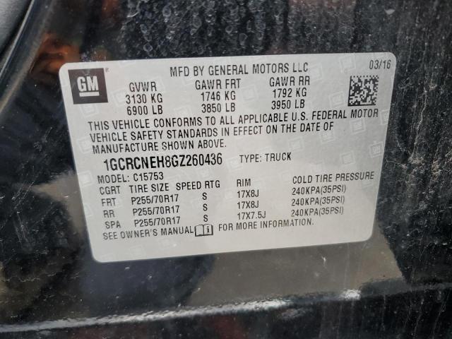 2016 CHEVROLET SILVERADO - 1GCRCNEH8GZ260436