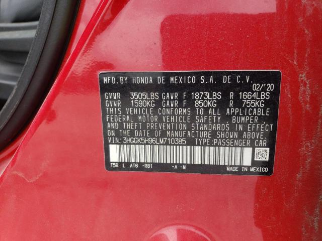 2020 HONDA FIT EXL 3HGGK5H96LM710385