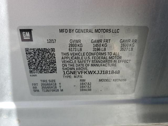 2018 CHEVROLET TRAVERSE L - 1GNEVFKWXJJ181848