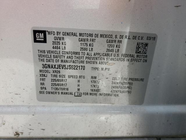 2018 CHEVROLET EQUINOX LT - 3GNAXJEV5JS622170