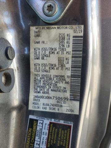 2019 NISSAN FRONTIER S - 1N6AD0CU0KN750699