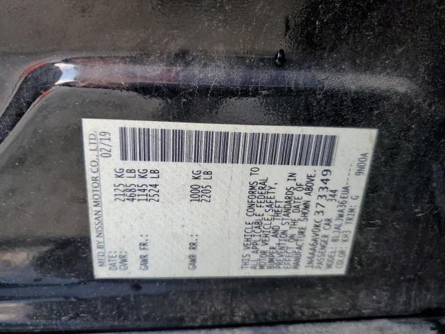 2019 NISSAN MAXIMA SV - 1N4AA6AV0KC373349