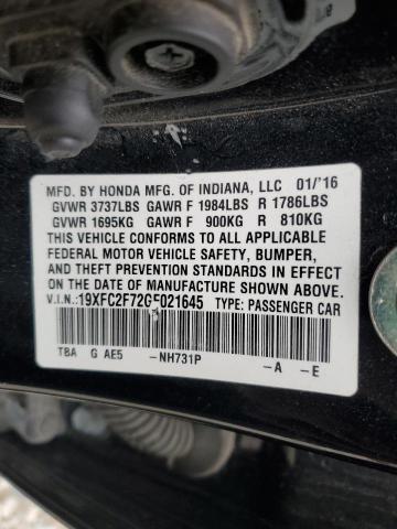 2016 HONDA CIVIC EX #3305568107