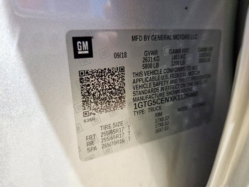 2019 GMC CANYON SLE 1GTG5CENXK1139460
