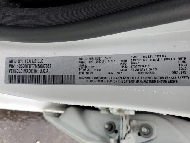 2021 RAM 1500 BIG H - 1C6SRFBT7MN687387