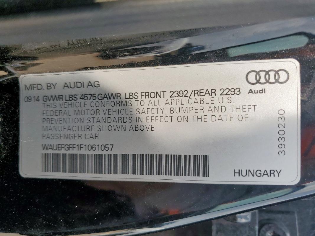 2015 AUDI A3 PREMIUM WAUEFGFF1F1061057